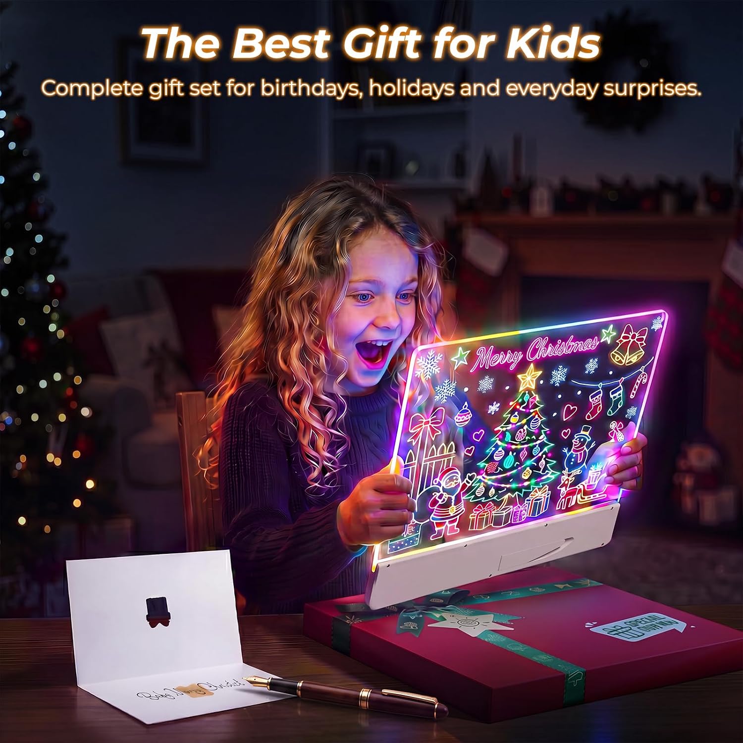 Thumbnail 2 de Mukypixy 16-Inch LED Drawing Board for Kids, Rechargeable, 8 Colors