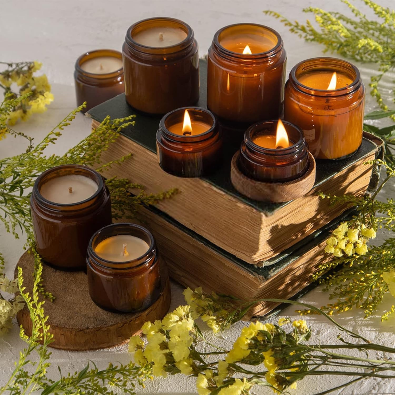 Thumbnail 5 de Amber Glass Jars 100ml Pack 10