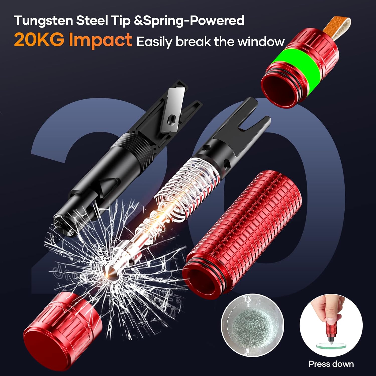 Thumbnail 3 de XTTANK 2-in-1 Notfallhammer Auto mit Gurtschneider – tragbares Safety-Tool für Fahrzeug & Zuhause (3 Stück)