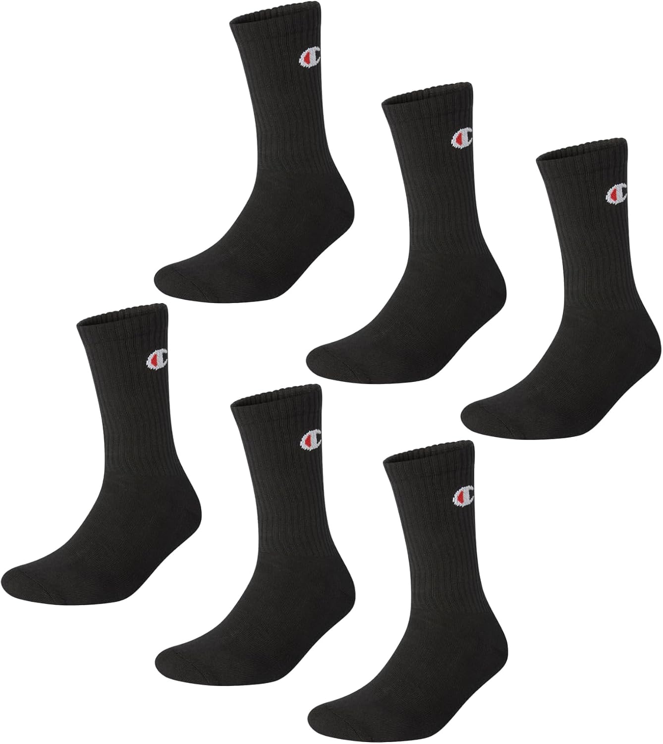 Detalle de Champion Unisex Basics 6pk Crew Sportsocken – Weiß, 43-46 EU