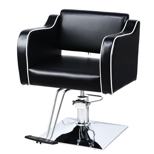 Detalle de Panana Haircut Chair Swivel Barber Chair with Footrest – a practical salon chair for stylish, comfortable hairdressing