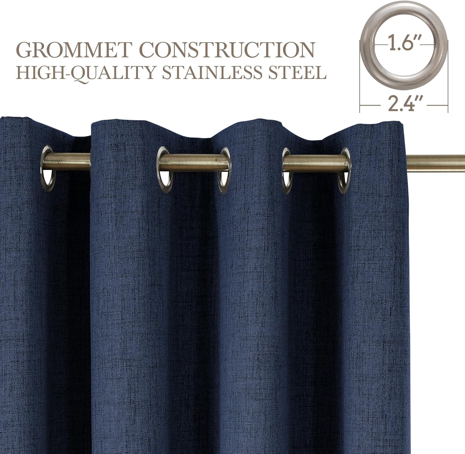 Thumbnail 1 de CUCRAF 100% Blackout Curtains Blue – 96 Inch Drop, 2 Panels