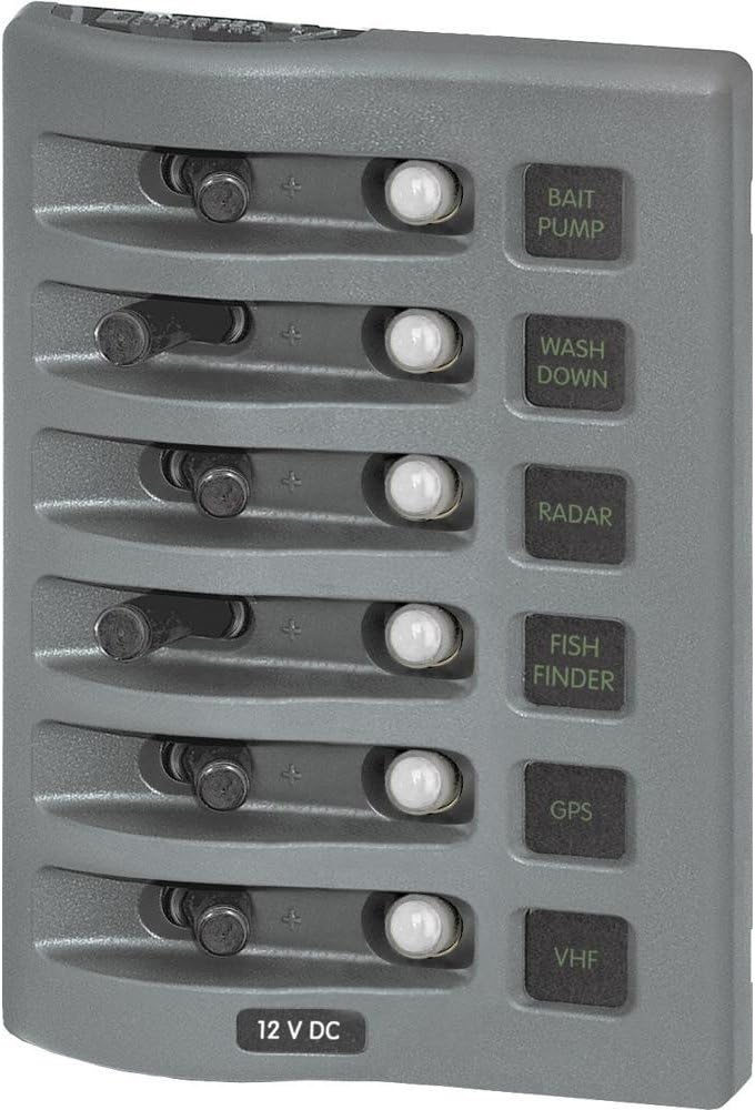 Detalle 2 de Blue Sea Systems WeatherDeck – 8-pozycyjny panel przełączników 12/24 V, IP67
