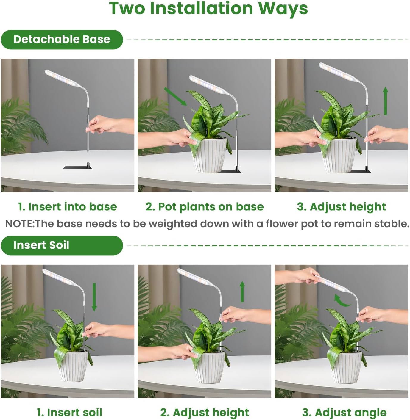 Detalle 2 de Wolezek ZY-M10A Indoor Plant Grow Lights, 52 LEDs, Timer, 2-Pack