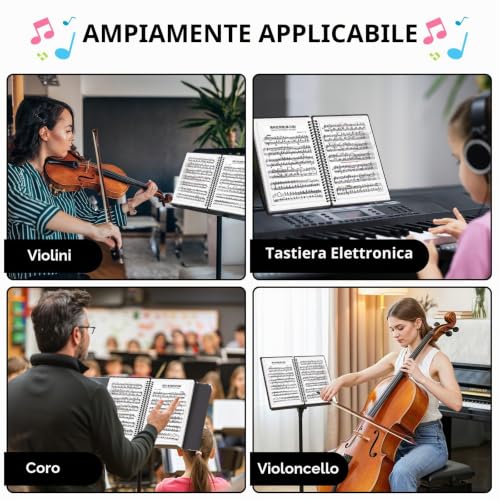 Thumbnail 6 de Flintronic Porta Spartiti Musicali A4 impermeabile, 60 spartiti, 30 tasche – Nero