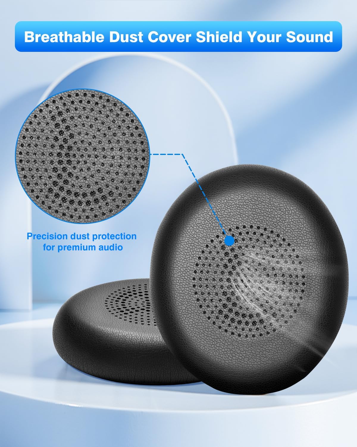 Thumbnail 4 de Link Dream Replacement Earpads for Jabra Evolve2 65 / Evolve2 40 / Elite 45h (Black) – Soft protein leather cushions