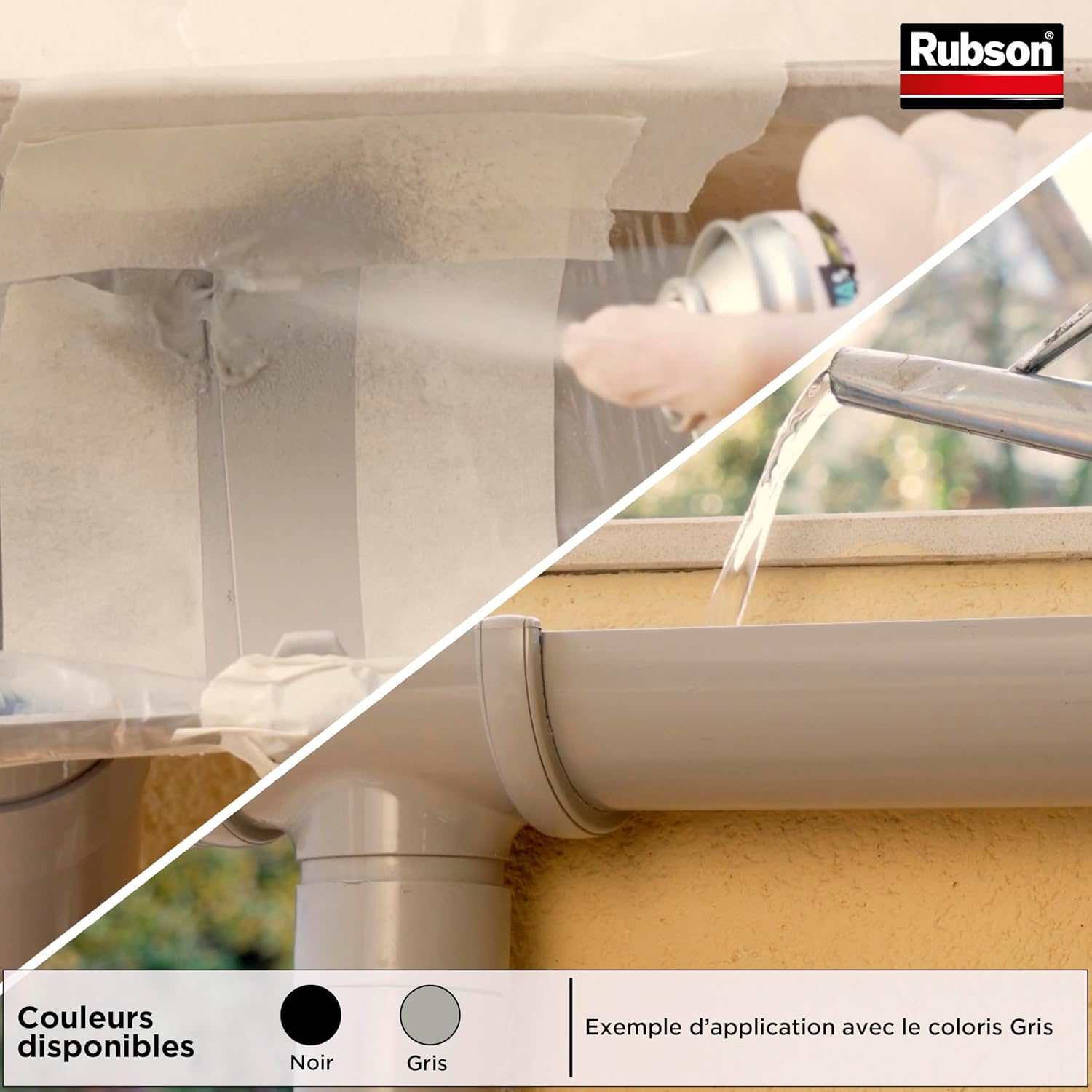 Detalle de Rubson Revêtement Waterproof en Spray Anti-Fuites Noir — aérosol 300 ml