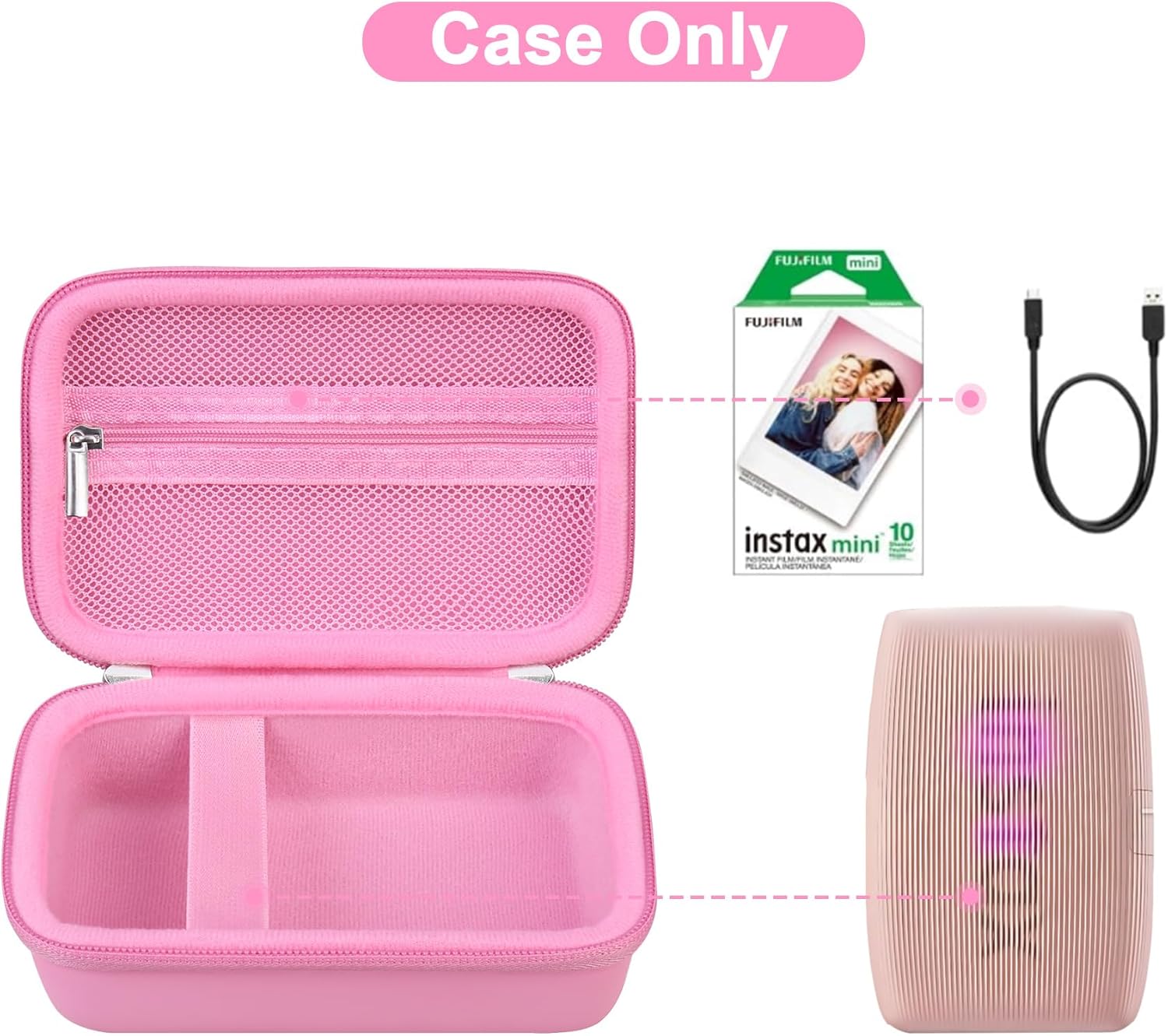 Thumbnail 1 de Canboc Hard Case for Fujifilm Instax Mini Link 2/3 – Deep Pink