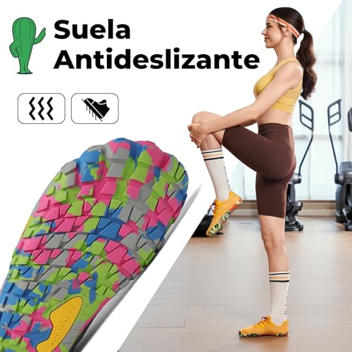 Thumbnail 3 de SAGUARO Mujer Barefoot “Five Toes” Smart II (rosa/gris) – zapatillas minimalistas con puntera wide y suela de cero caída