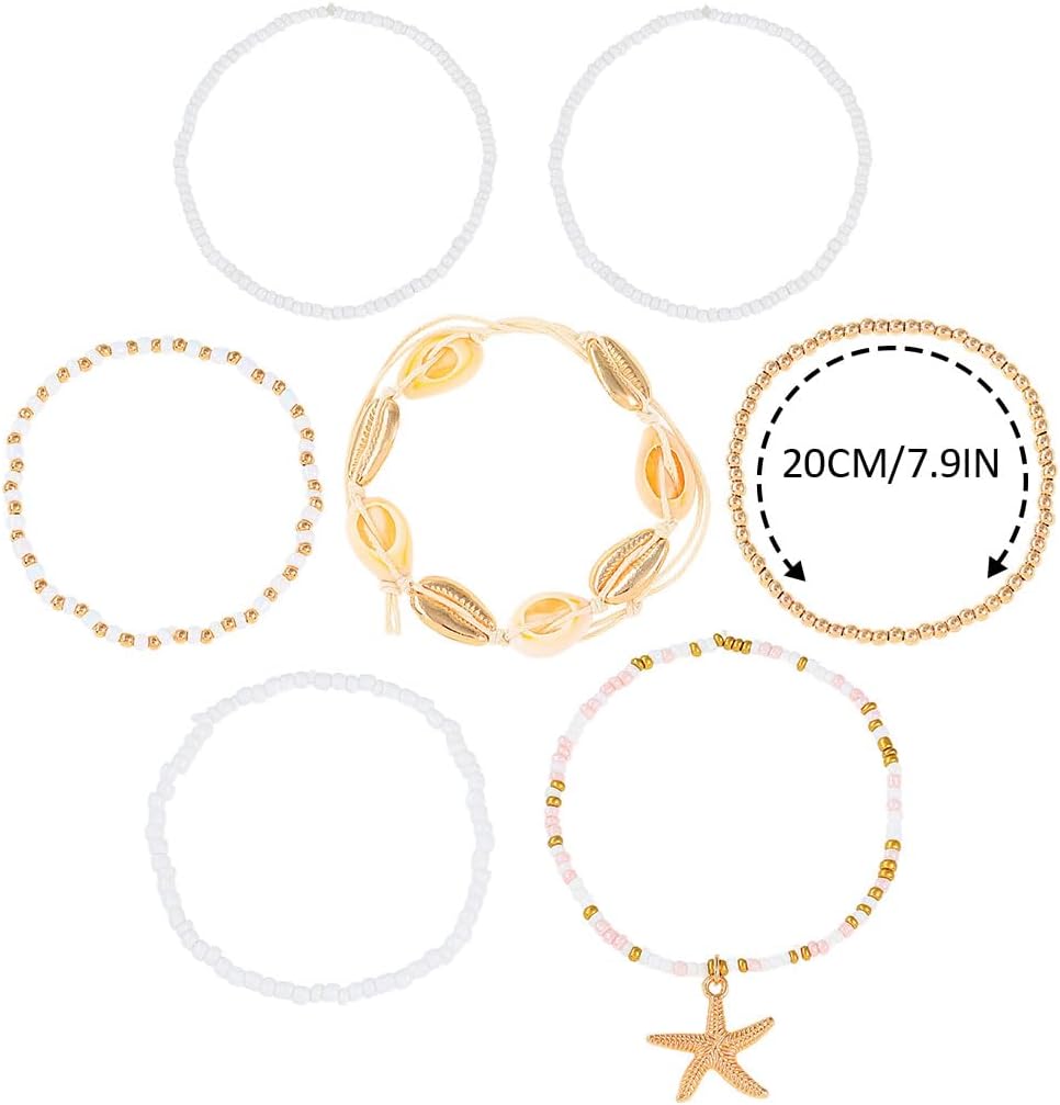 Thumbnail 5 de Fashband Boho-Fußkettchen mit Perlen – Seesternfarben, mehrlagig, Strand-Accessoire für Damen