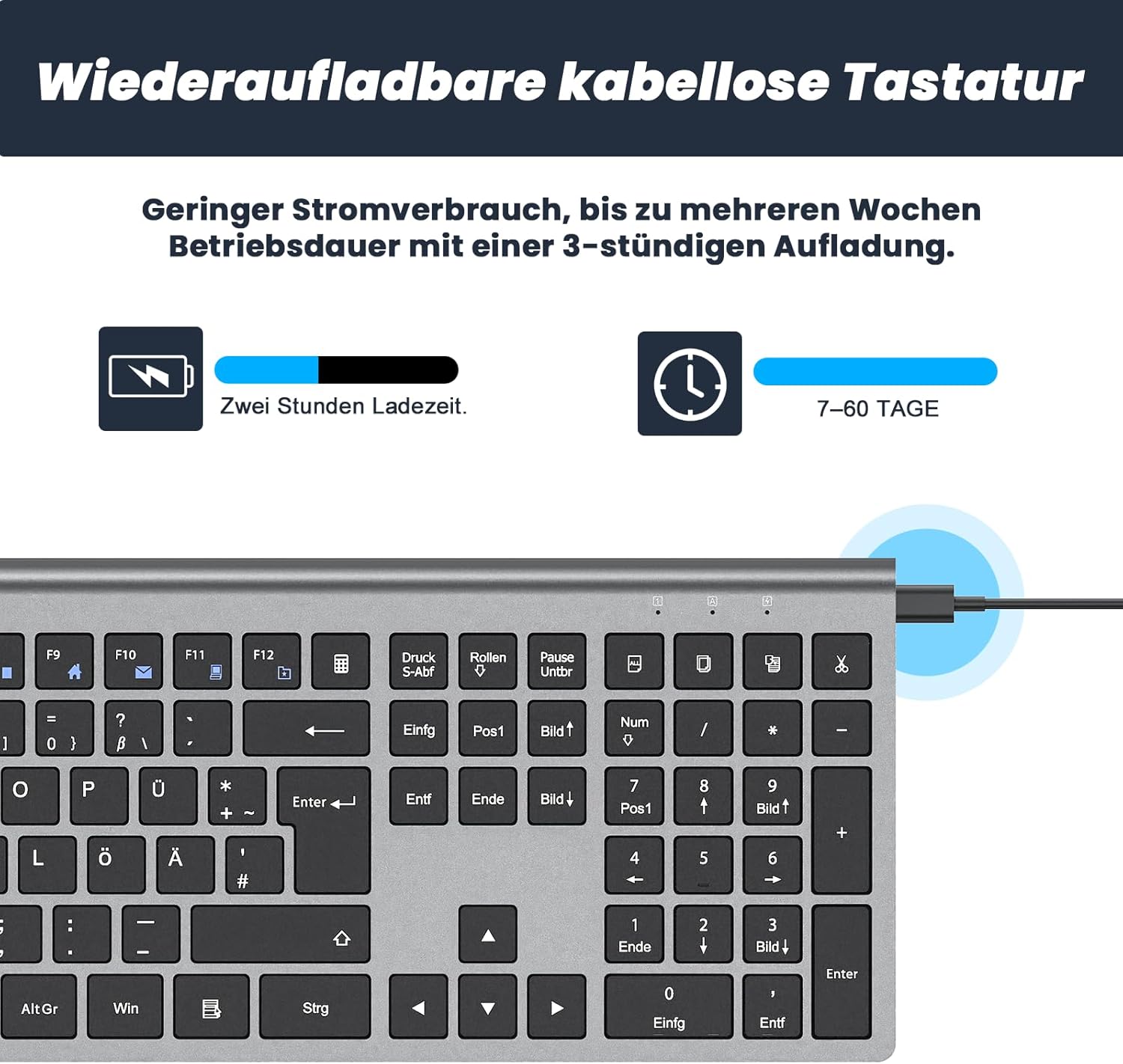 Thumbnail 1 de Cimetech Kabellose Tastatur QWERTZ 2,4G