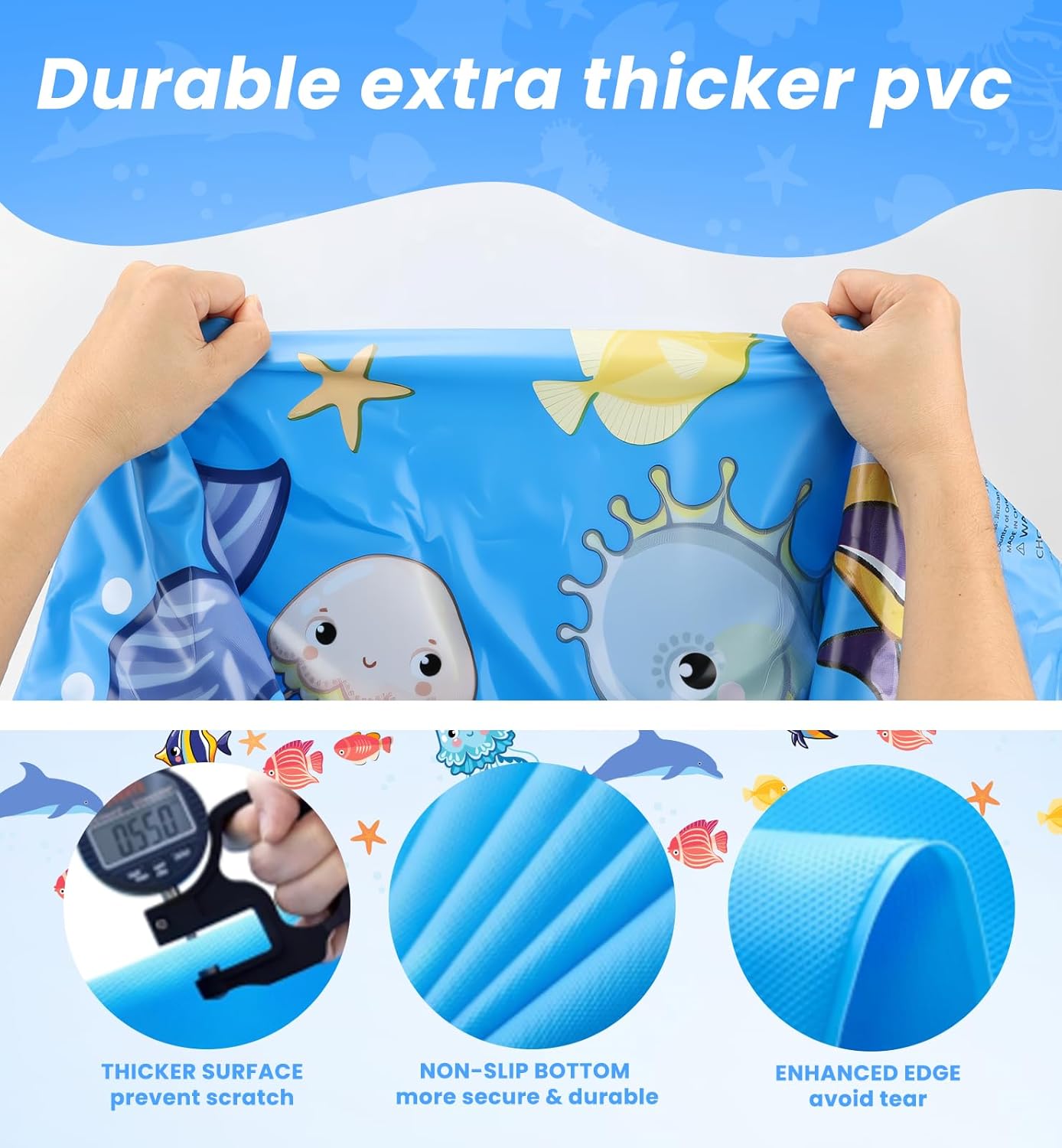 Thumbnail 6 de Dsquu LED Glowing Splash Pad Sprinkler (60") for Kids & Dogs with RGB Light Modes & Remote