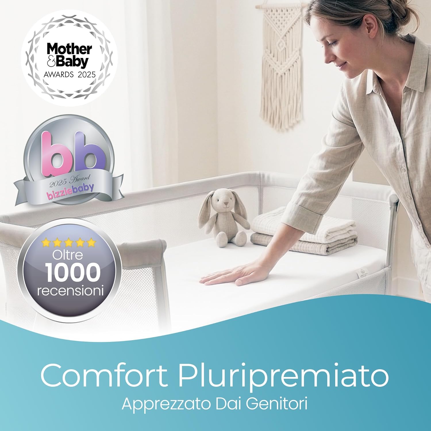 Thumbnail 3 de Lenzuola Next To Me 51x85 – Set di 2 pezzi in cotone biologico con angoli (bianco)