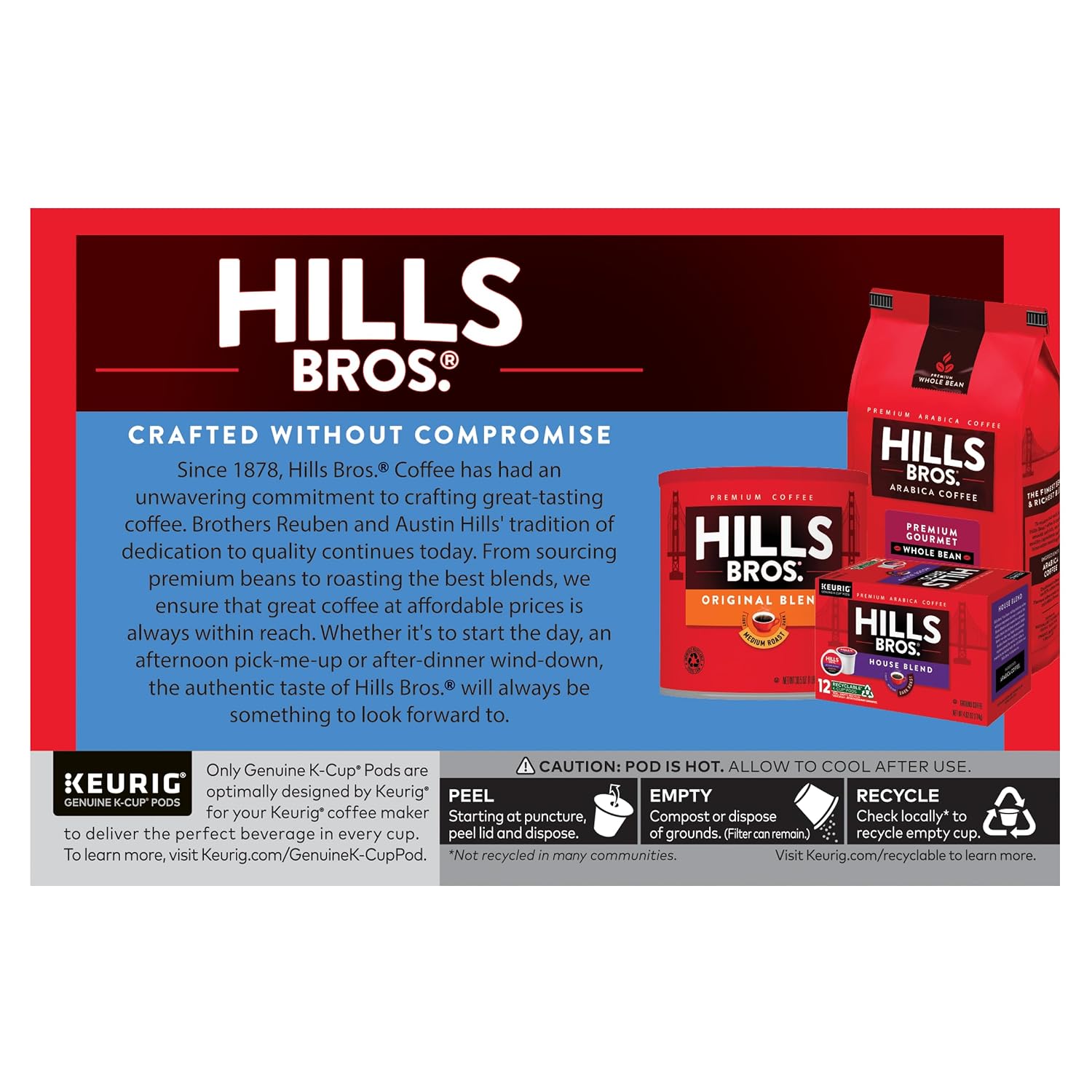 Detalle de Hills Bros. Perfect Balance K-Cup Pods, Medium Roast Arabica Blend for Keurig