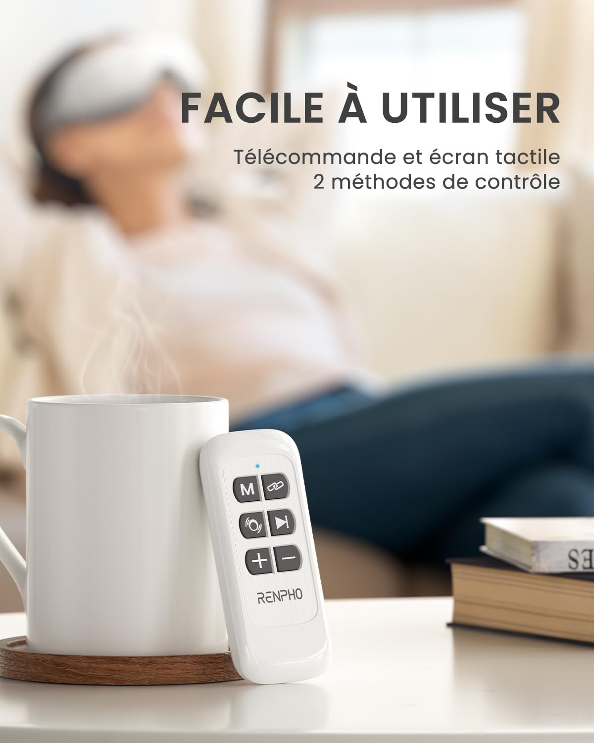 Thumbnail 3 de RENPHO Eyeris 1 : masseur oculaire chauffant avec télécommande, Bluetooth et musique