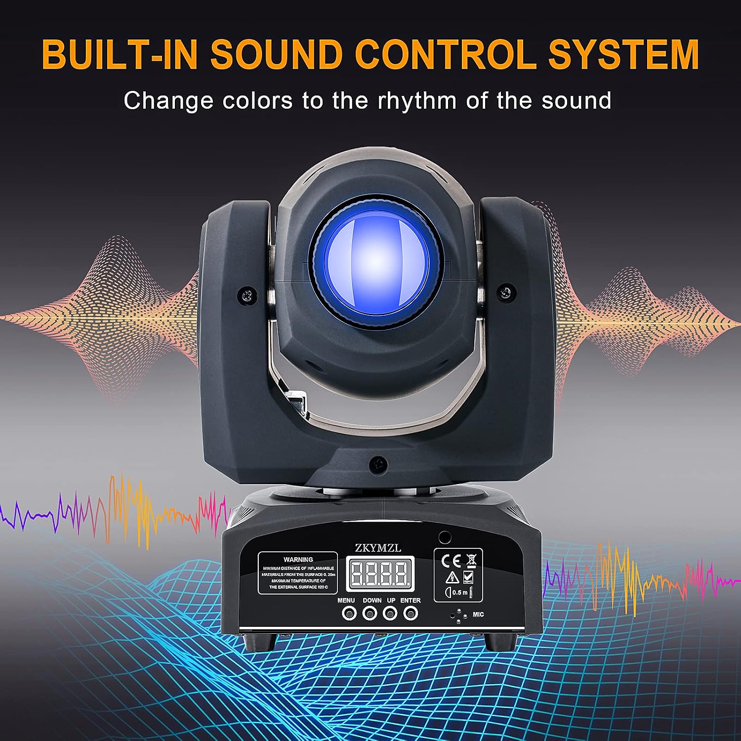 Detalle de ZKYMZL RYON-68EU rörligt LED-scenljus, 60 W med DMX512