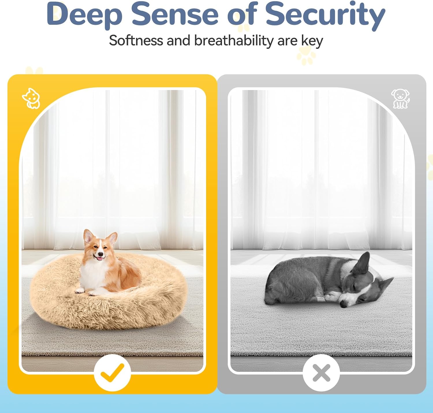 Thumbnail 3 de LUOJINYI cuccia morbida rotonda per cani fino a 70 cm, antiscivolo e lavabile, colore cammello