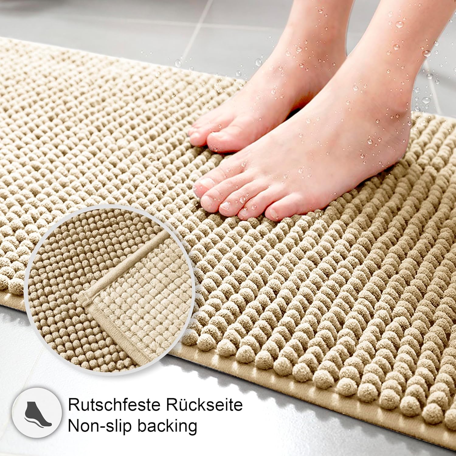 Thumbnail 5 de Decomira Badematte rutschfest 40x60 cm – Beige, waschbar und vielseitig einsetzbar
