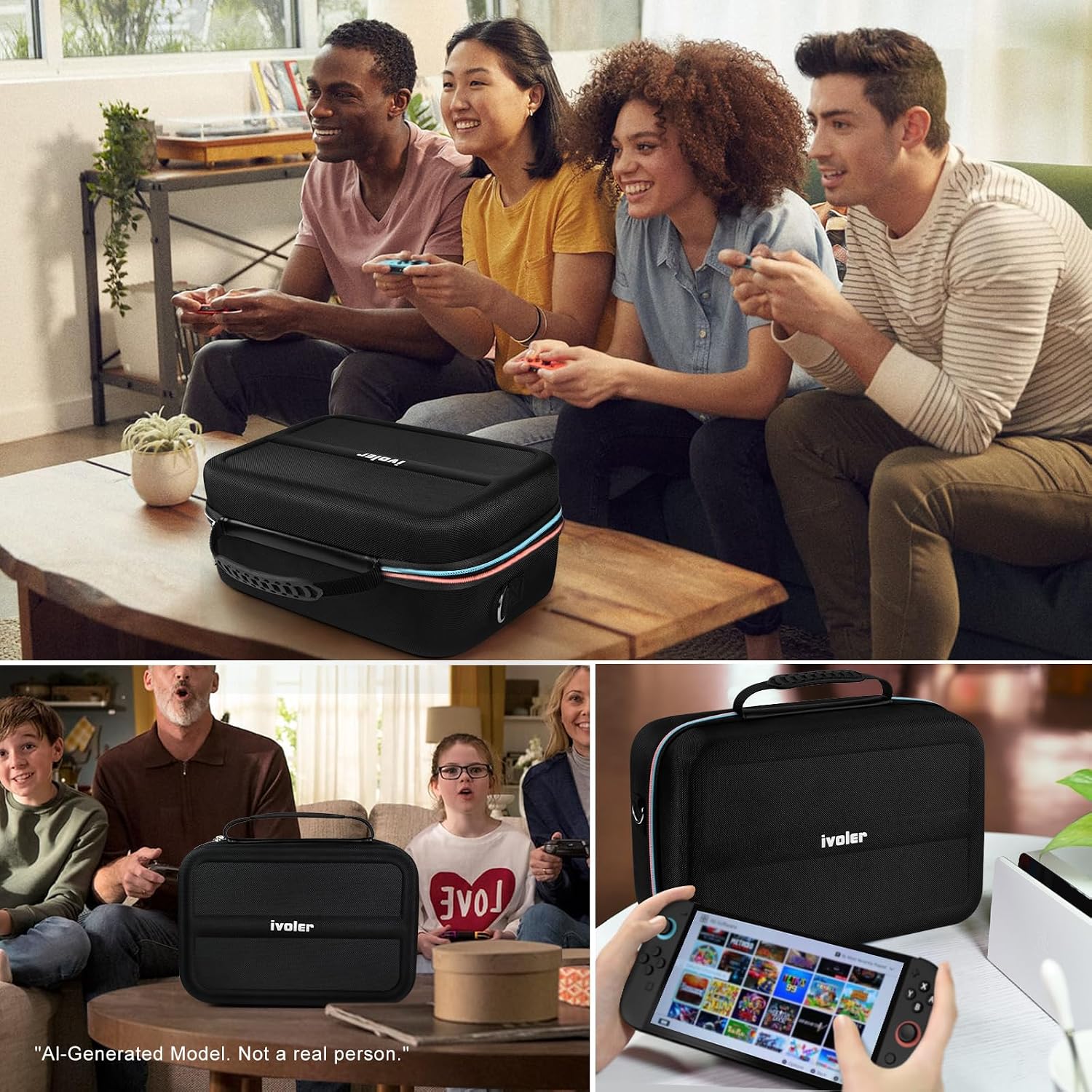Detalle de ivoler Switch 2 Carrying Case 20 Games