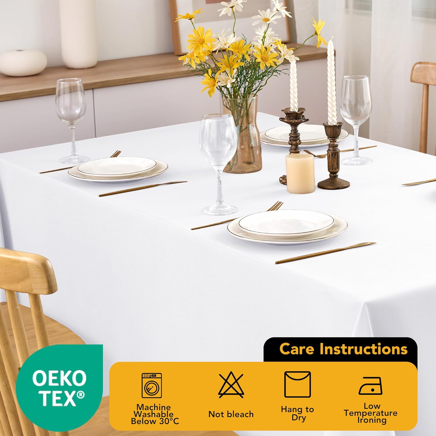 Thumbnail 6 de Dailyset 60 x 102 Inch White Tablecloths 10-Pack 🧾