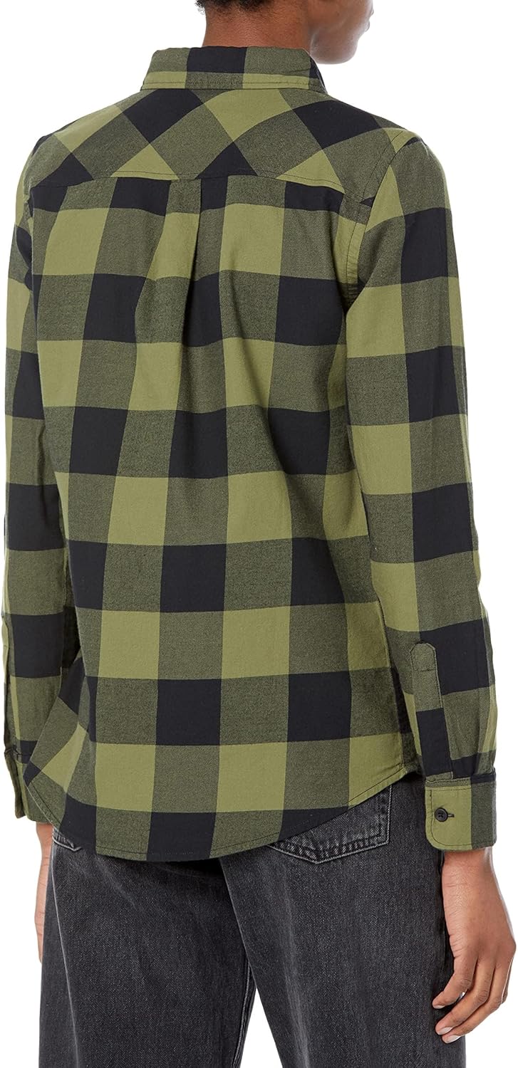 Detalle de Amazon Essentials Damen Regular-Fit leichtes kariertes Langarm-Flanellhemd