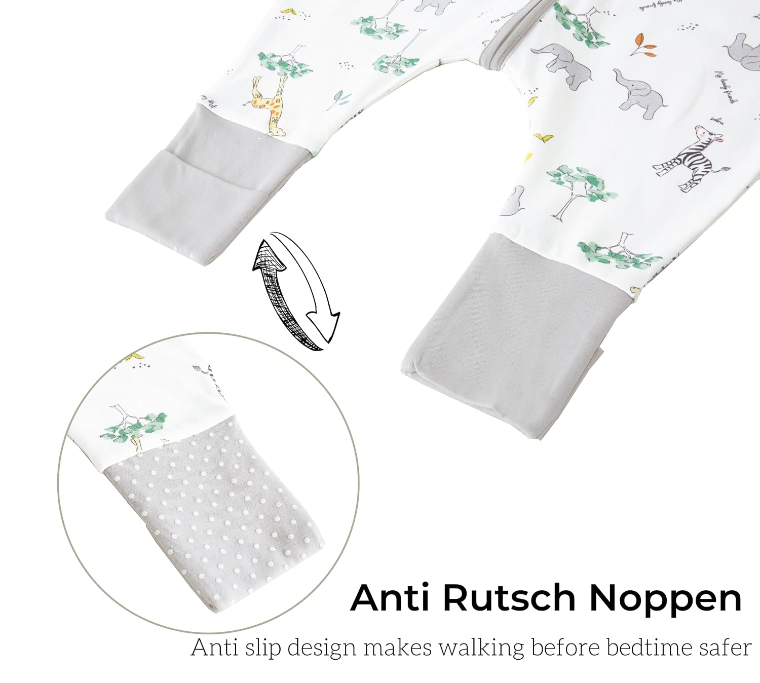 Thumbnail 2 de Chilsuessy Baby-Schlafsack mit Füßen (2er Pack) 1.5 Tog – 100% Baumwolle, Ganzjahres-Schlafsack für 75–85 cm (Giraffenwald)