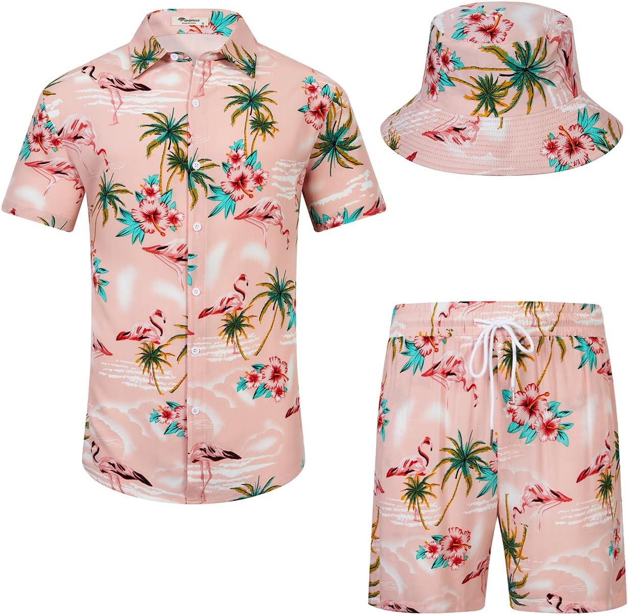 Thumbnail 6 de EISHOPEER Men’s Flower Hawaiian Set Shirt & Shorts Outfit 🌺?