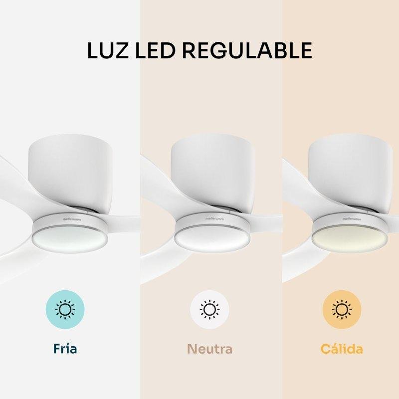 Thumbnail 1 de Ventilador de techo Mellerware Brizy Bright 132 cm con luz LED y 6 velocidades