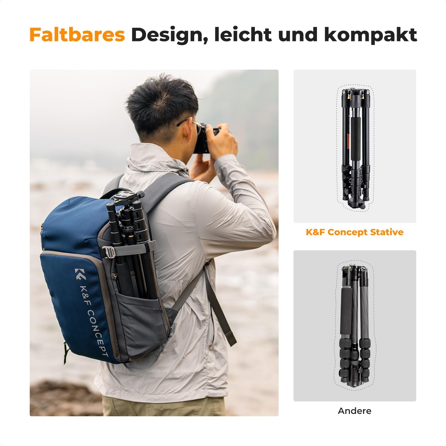Thumbnail 6 de K&F CONCEPT Kamerastativ 184 cm – leicht, tragbar und vielseitig