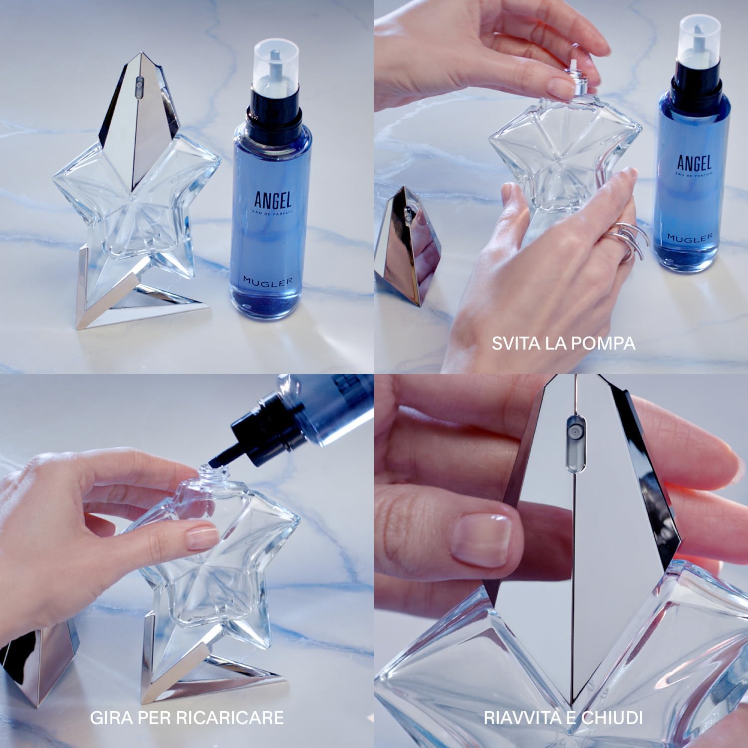 Detalle 2 de MUGLER Angel EDP 50 ml for Women – Fragranza ambrata gourmand, sostenibile e ricaricabile
