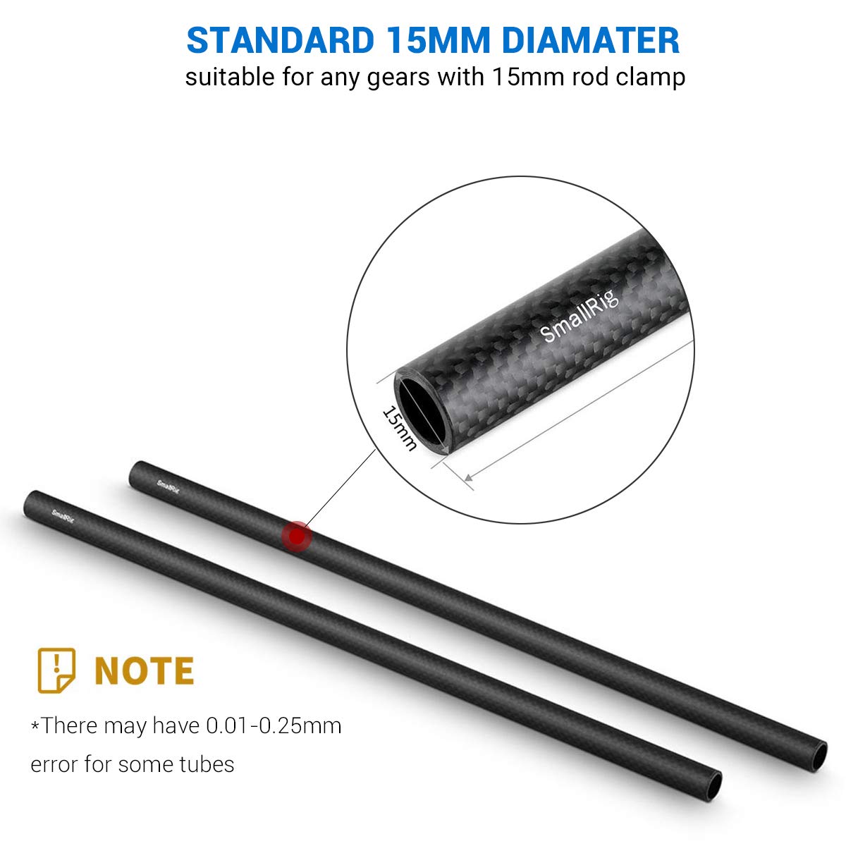 Thumbnail 3 de SMALLRIG 851 15mm Kohlefaserstangen 30cm