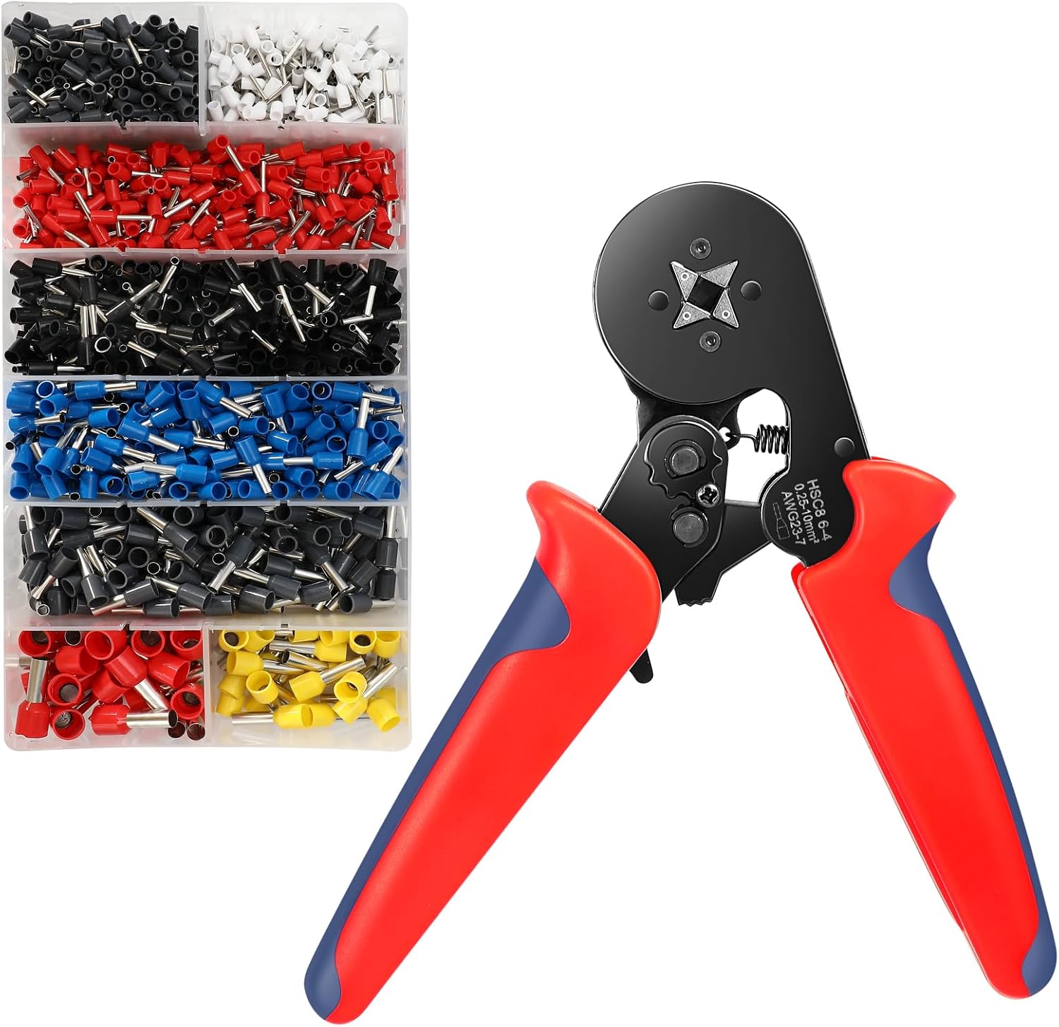 Detalle de Miiepls Aderendhülsen Set + Crimpzange Set – 1250 Stück, 0,25–10 mm², mit Sortierbox