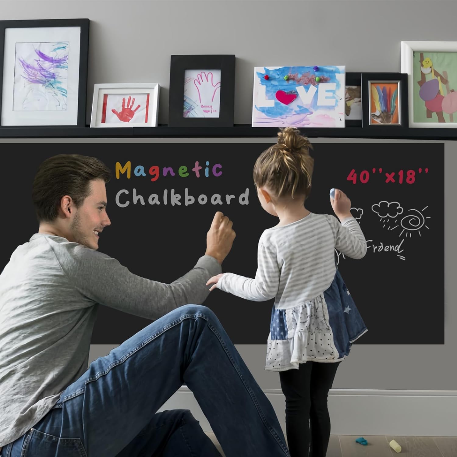 Thumbnail 3 de YOUNGJQ YOUNGJQ-Chalkboard Contact Paper1840 Magnetic Chalkboard Wall Decal