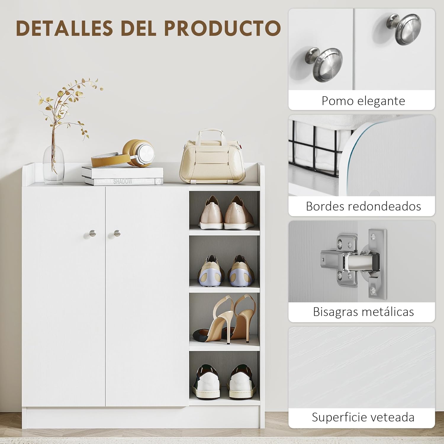 Thumbnail 5 de HOMCOM Mueble Zapatero 2 Puertas 12 pares