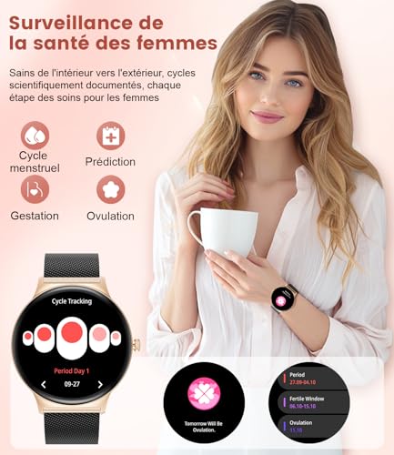 Thumbnail 4 de Montre Connectée Femme Smartwatch Sport LIGE – 1,43" AMOLED, 100+ Modes, Santé Féminine et Étanchéité IP68