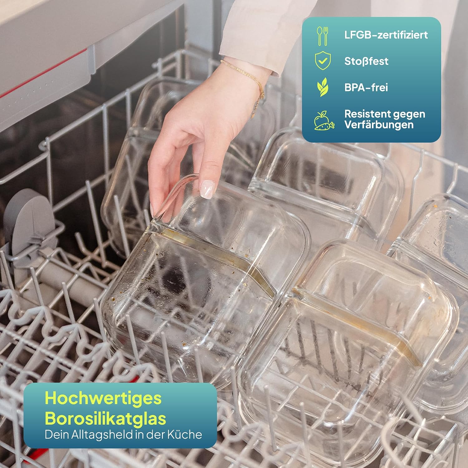 Thumbnail 5 de uandu Meal Prep Boxen Glas 2 Fächer 950 ml