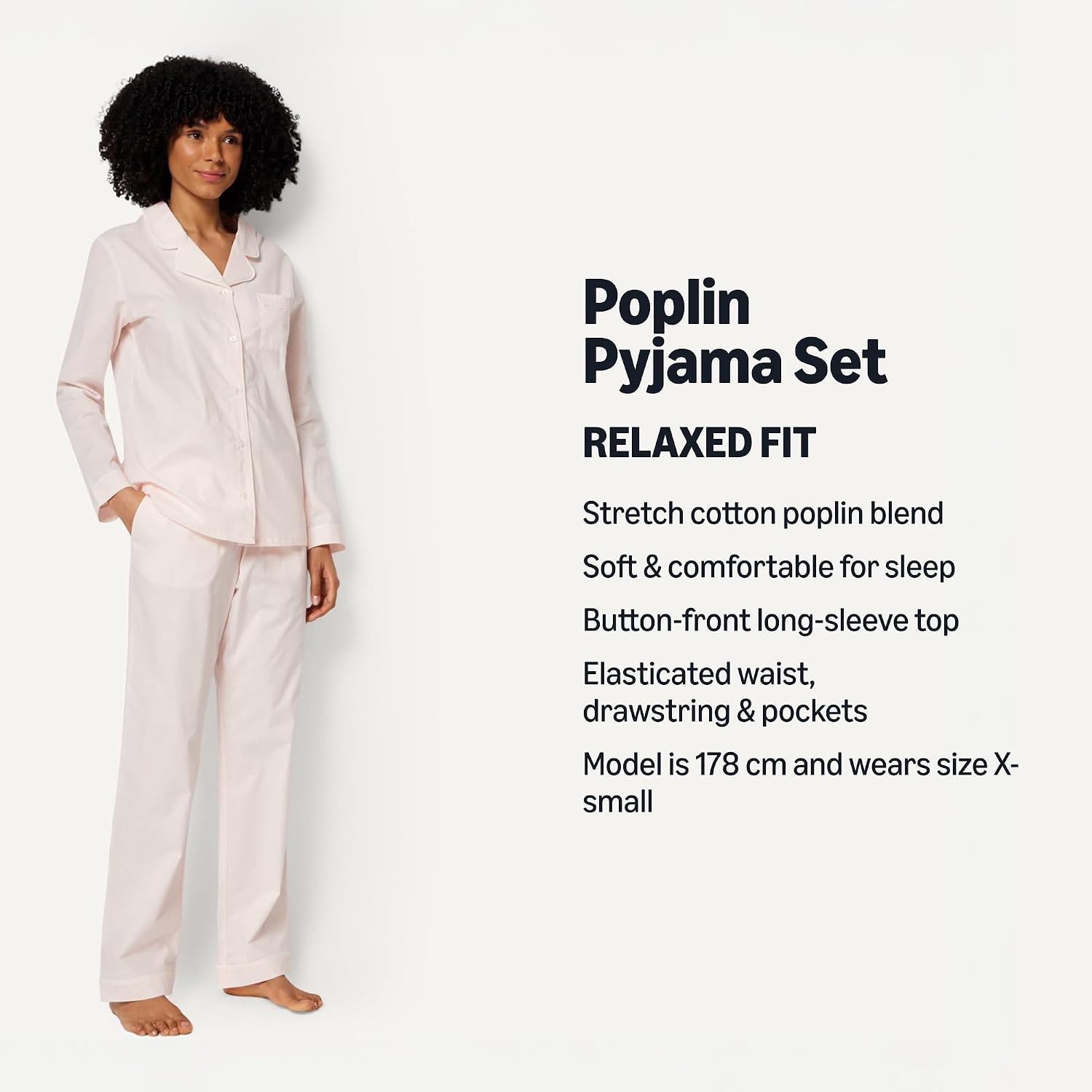 Thumbnail 1 de Amazon Essentials Women's Cotton Stretch Poplin Pajama Set (Long Sleeve Shirt + Pants)
