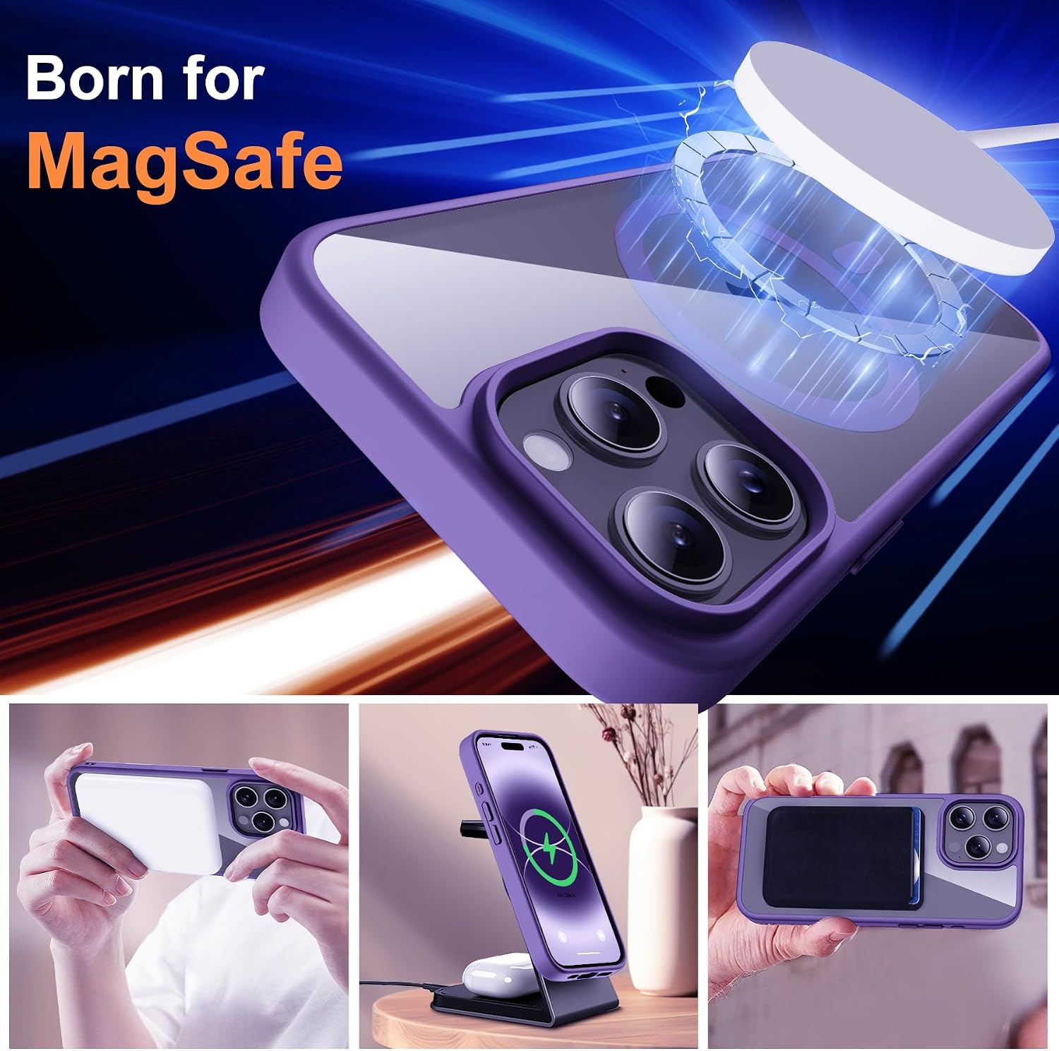 Thumbnail 1 de ORETECH Magnética para Funda iPhone 14 Pro MAX 📱 con Protectores