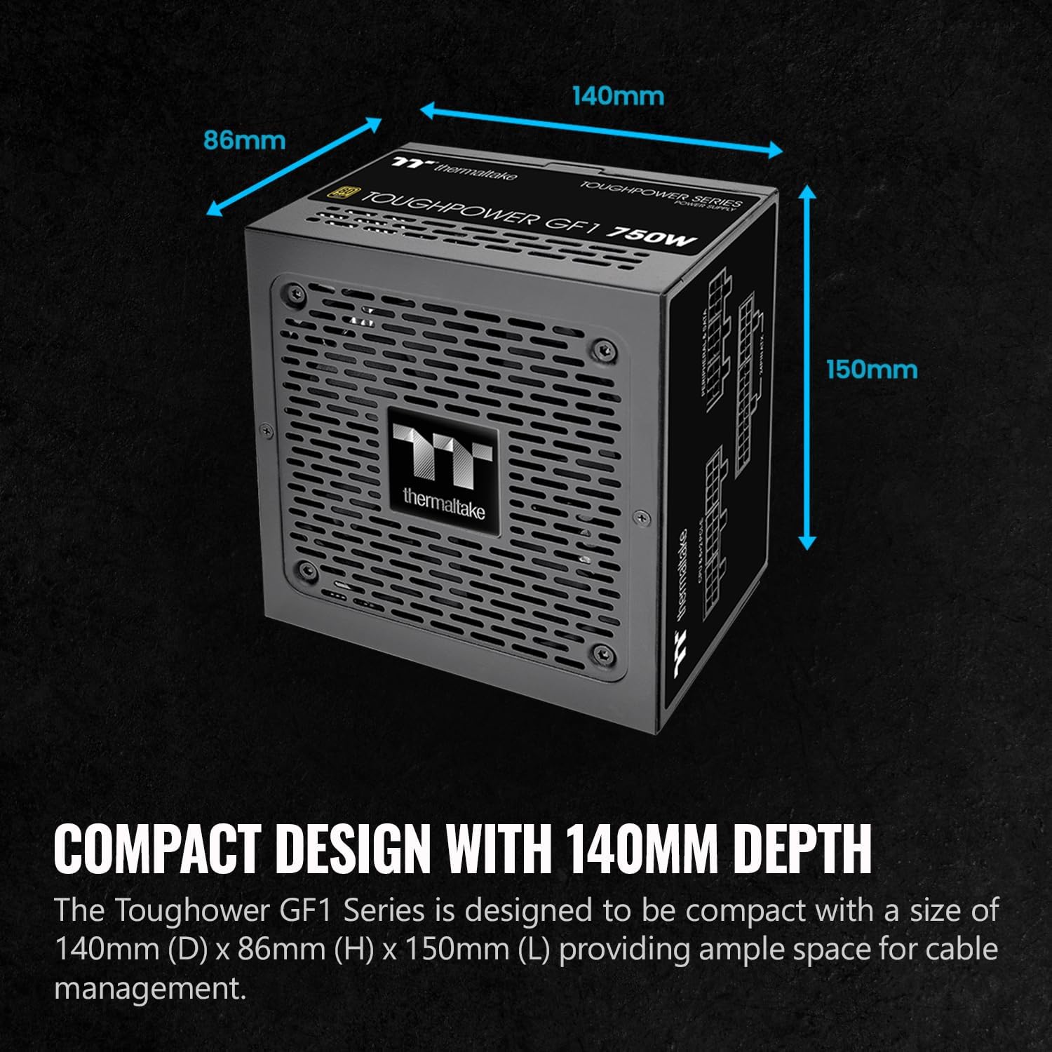 Thumbnail 3 de Thermaltake GF1 750W Fully Modular ATX Power Supply