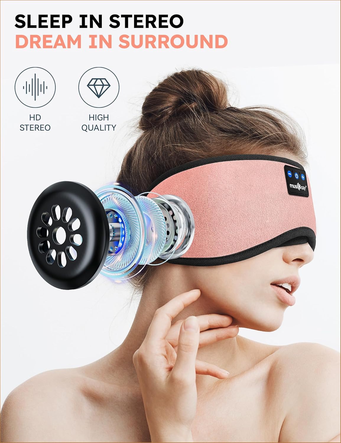 Thumbnail 3 de MUSICOZY Sleep Headphones Bluetooth 5.4 Headband with Built-In Eye Mask