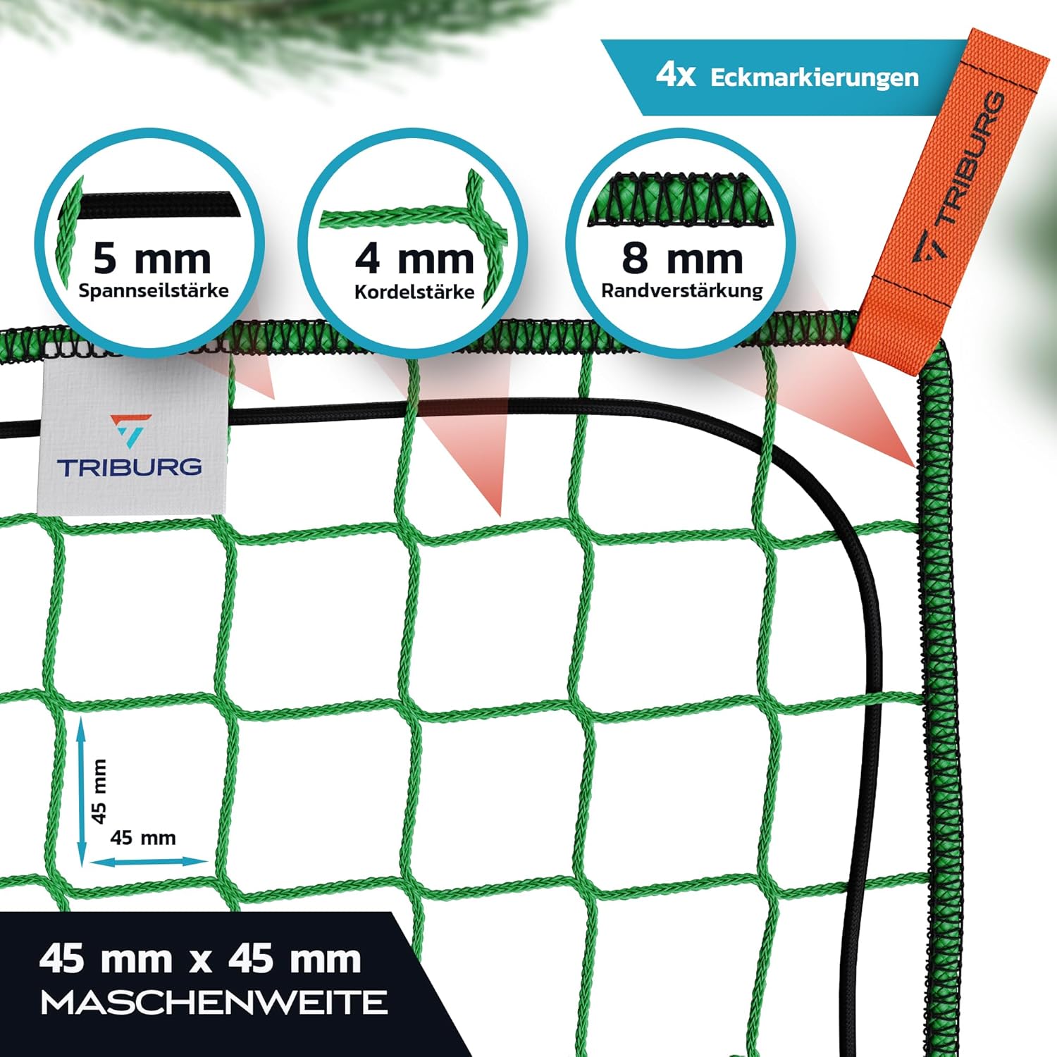 Thumbnail 4 de TRIBURG rete per rimorchio 1,5 x 2,2 m con marcature angolari e tenditore in gomma
