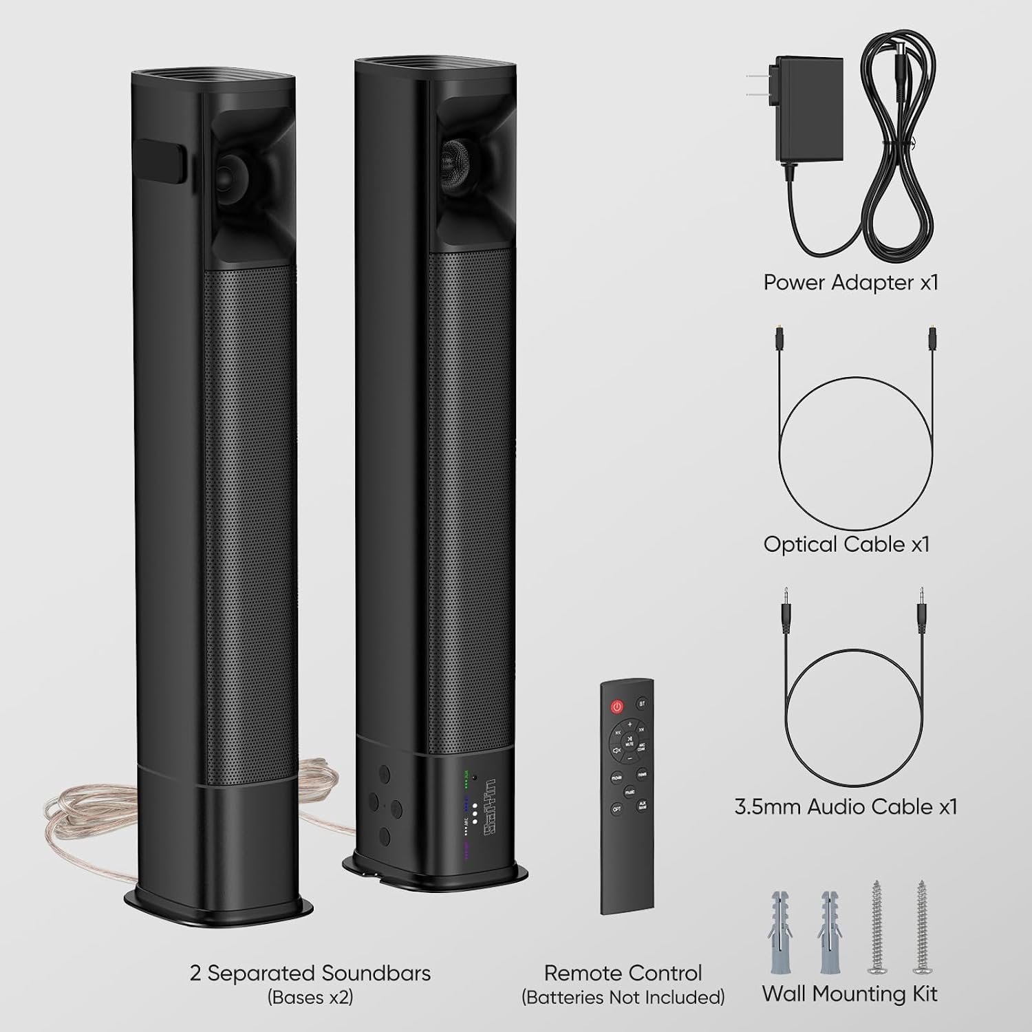 Thumbnail 6 de Saiyin Sound Bar for Smart TV — 80W 2.0 Detachable System with Bluetooth, ARC/Optical/AUX