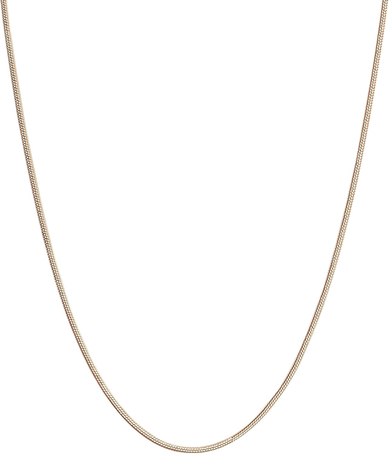 Detalle de FOCALOOK Collier Chaîne Serpent Femme Fine 1,2 mm – Acier Inoxydable, 60 cm + 5 cm d’extension, options Argent/Or/Noir/Or Rose
