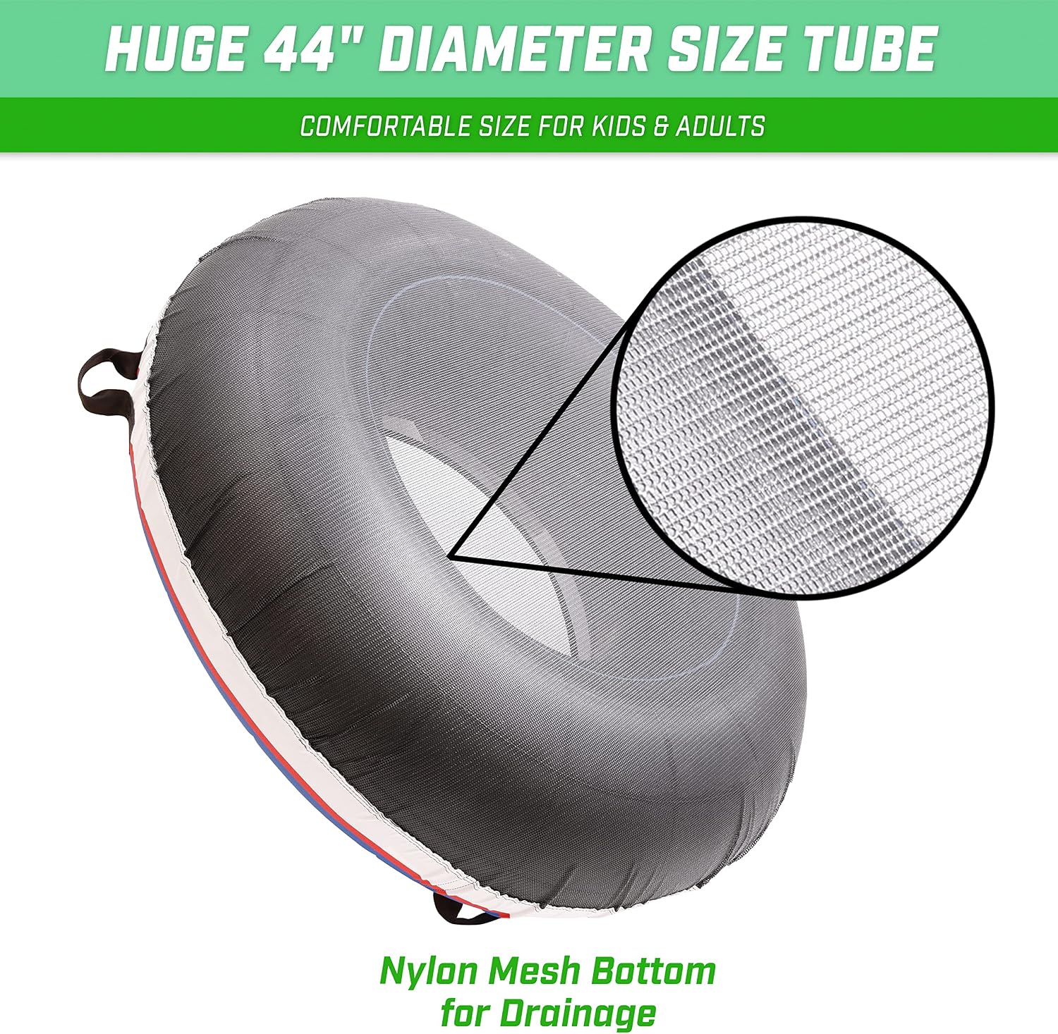 Detalle de GoSports 44 Inch Heavy-Duty River Tube with Premium Canvas Cover – Commercial Grade, Stars & Stripes