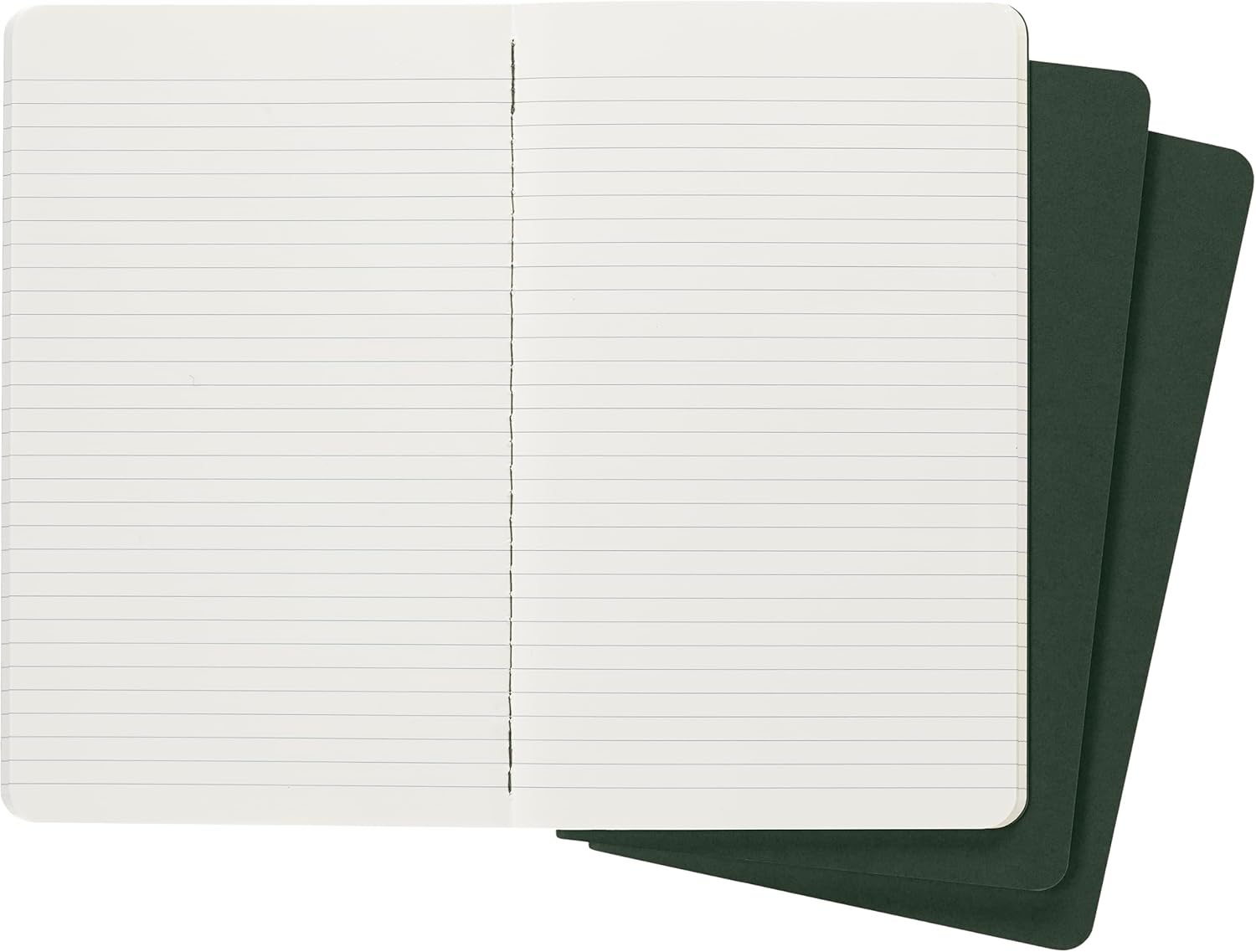 Detalle de Moleskine Cahier Journal Ensemble de 3 carnets – format Grand, couleur Vert Myrte, pages lignées