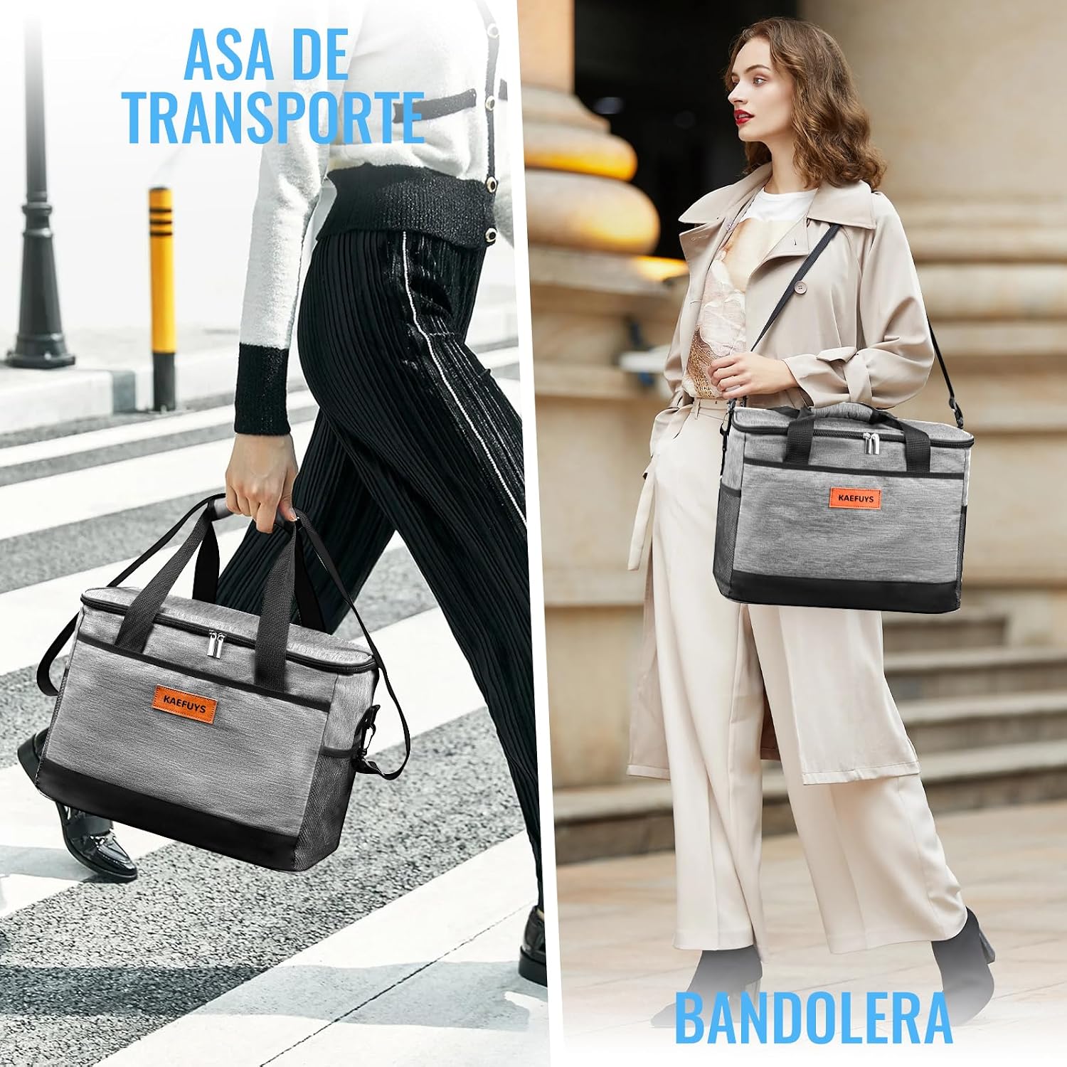 Detalle de KAEFUYS Bolsa Térmica 30L: Porta Alimentos Impermeable para Oficina, Viajes y Picnic
