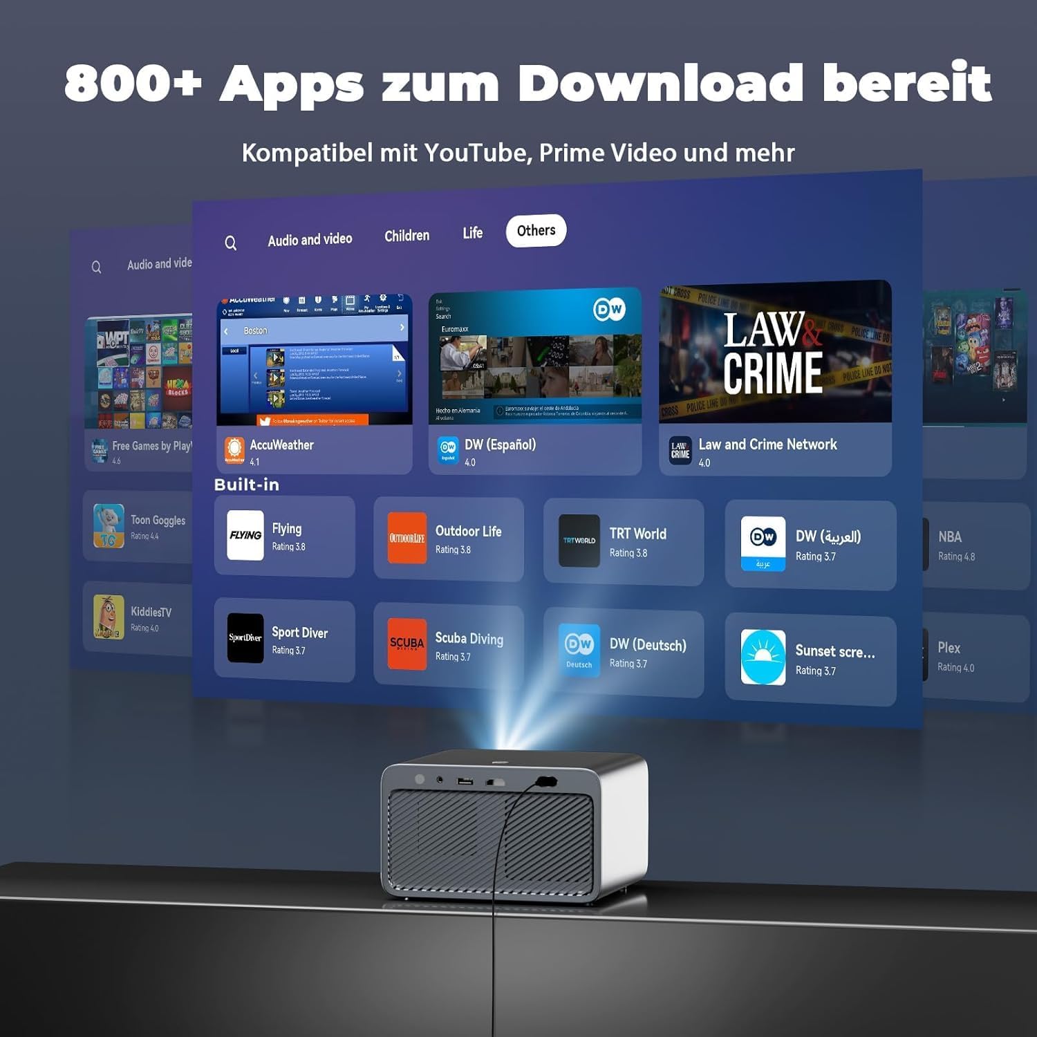 Thumbnail 2 de Beamer-4K mit Netflix-Kompatibilität und offizieller App – Kompaktprojektor für Heimkino 2026