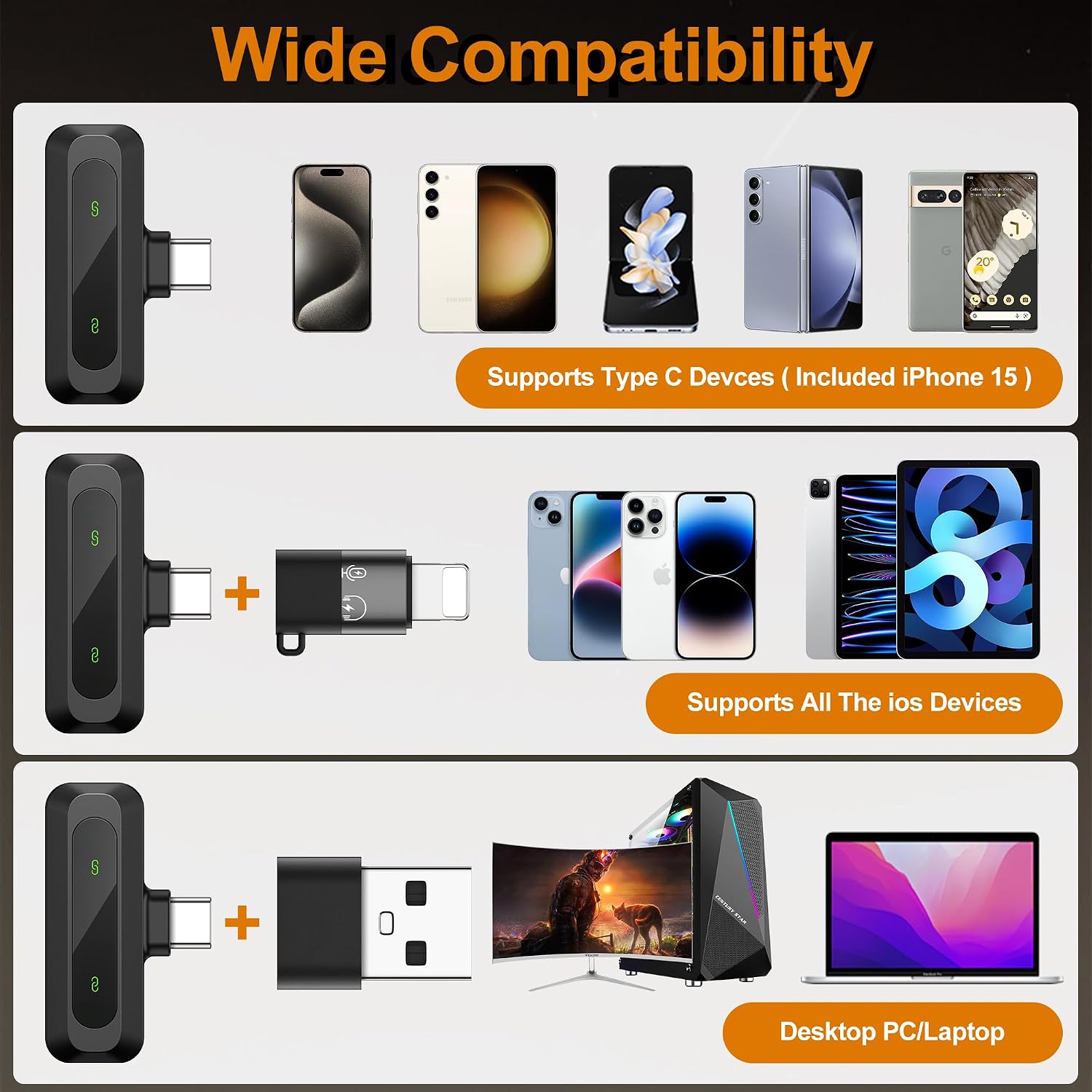 Thumbnail 4 de Jubolion J3 Wireless Lavalier Microphone for iPhone and Android