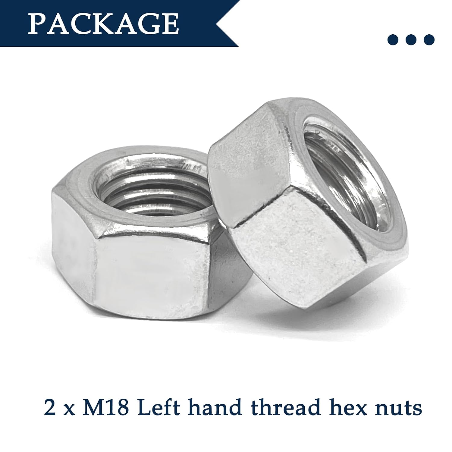 Detalle de Left-Hand Thread Hex Nuts, M18x2.5mm