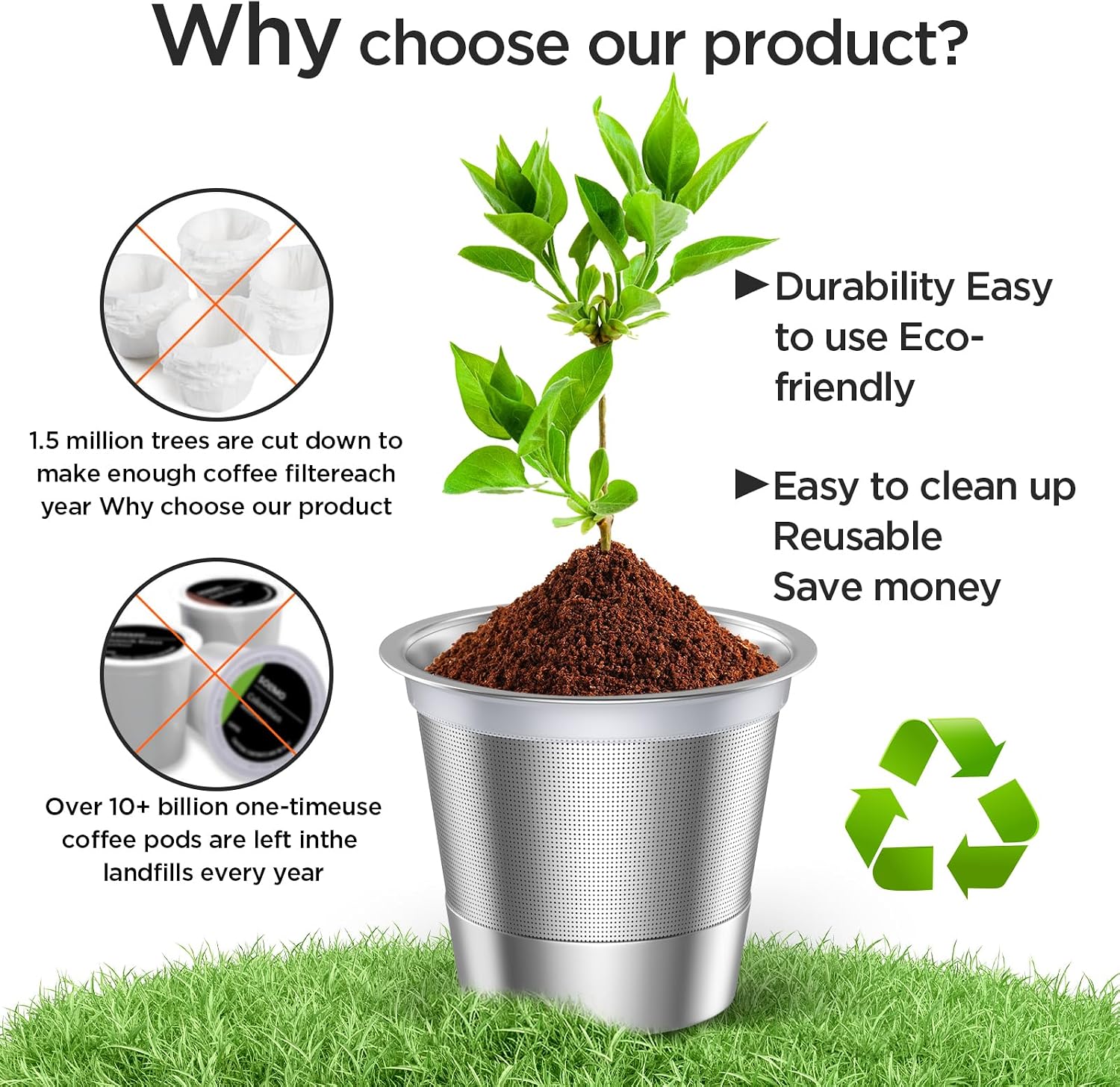 Thumbnail 3 de Reusable K Cups Universal Stainless Steel for Keurig